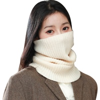 TUCANO啄木鸟羊毛围脖女士秋冬季护颈保暖脖套骑行防寒防风围巾面罩帽子假领子 同款-纯净显白-米白色