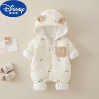 迪士尼(Disney)品牌童装新生婴儿冬装连体衣男女宝宝满月冬季可爱超萌羽绒棉衣服