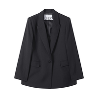 LILY零压西装宽松休闲松弛感通勤精致高级感西装外套女 510黑 XL