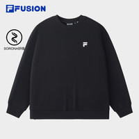 FILA FUSION斐乐潮牌款套头加绒卫衣 正黑色 160/84A XS