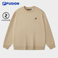 FILA FUSION斐乐潮牌款套头加绒卫衣 幽卡其-DK 180/100A/XL