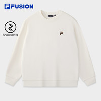 FILA FUSION斐乐潮牌款套头加绒卫衣 牧筠白 XS