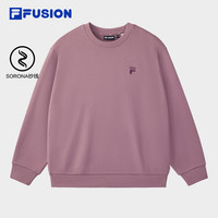 FILA FUSION斐乐潮牌款套头加绒卫衣 灰粉紫-PU 165/88A/S
