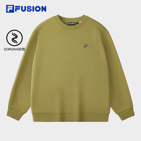 FILA FUSION斐乐潮牌款套头加绒卫衣 海苔绿 185/104A/XXL