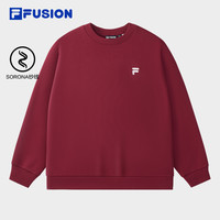 FILA FUSION斐乐潮牌款套头加绒卫衣 安哥拉菲红 XXXL