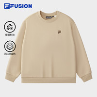FILA FUSION斐乐潮牌款套头加绒卫衣2025秋休闲宽松上衣 【加绒】幽卡其-DK 160/84A/XS