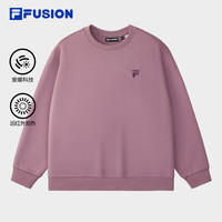 FILA FUSION斐乐潮牌款套头加绒卫衣2025秋休闲宽松上衣 【加绒】灰粉紫-PU 160/84A/XS