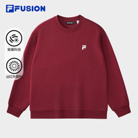 FILA FUSION斐乐潮牌款套头加绒卫衣 安哥拉菲红 160/84A/XS