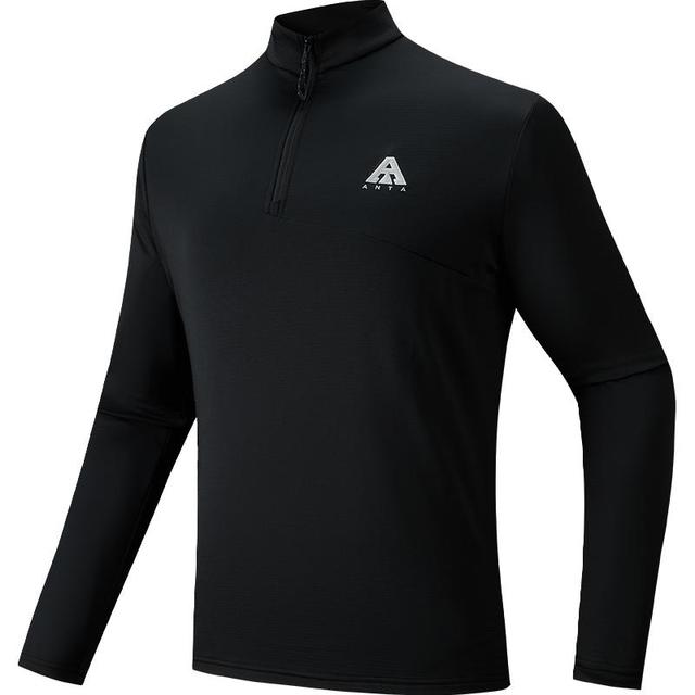 安踏 羊毛T丨美利奴羊毛长袖t恤男冬季新款半开襟户外透气徒步保暖上衣