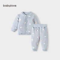 88VIP：娃爱的蓓蓓 babylove 宝宝夹棉保暖套装秋冬季纯棉婴儿上衣裤子夹棉两件套棉服