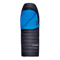 Naturehike挪客户外蝉翼信封带帽羽绒睡袋户外徒步登山超轻鸭绒保暖春夏秋冬四季 CW1000夜幕黑M