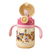 汪汪队立大功儿童保温杯幼儿园吸管水杯男女孩水壶双饮杯 【带把手】316学饮保温杯-天天