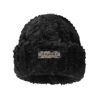 啄木鸟（TUCANO）大头围针织毛线帽子女时尚百搭秋冬季加厚保暖蓬松显脸小护耳冷帽 黑色