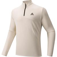 安踏羊毛T丨美利奴羊毛长袖t恤男半开襟户外透气徒步保暖上衣 (美利奴羊毛)鱼肚白 M