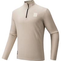 安踏P绒长T丨Polartec半拉链抓绒衣男士摇粒绒长袖针织衫 (Polartec抓绒)浅烟灰 2XL