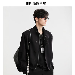 伯爵卓尔 Earl Joel【新中式老钱风】立领短款夹克外套男士 B531443 可可棕 S (165)