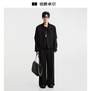 伯爵卓尔 Earl Joel【新中式老钱风】立领短款夹克外套男士 B531443 可可棕 S (165)