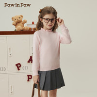 PawinPaw卡通小熊童装秋冬女童舒适软糯圆领针织毛衣 Pink粉红色 150 cm