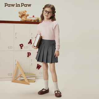 PawinPaw卡通小熊童装秋冬女童舒适软糯圆领针织毛衣