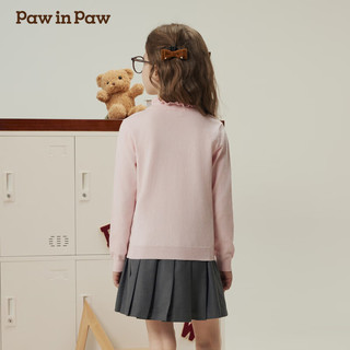 PawinPaw卡通小熊童装秋冬女童舒适软糯圆领针织毛衣