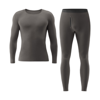 蕉内热皮5系男女士保暖内衣套装秋冬多领型秋衣秋裤打底衫内搭肌底衣 圆领 山川灰 L
