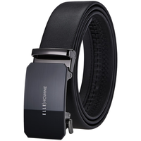 ELLE HOMME男士皮带男腰带真皮自动扣头层牛皮商务裤带镜面轻奢款-902198A 110cm ~140 可修剪