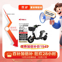 移动端、京东百亿补贴：花小马 电动自行车M11H48v24ah星恒锂电采销实测续航对置双缸前碟刹TCS防滑NFC 车架终生质保 霜灰映雪