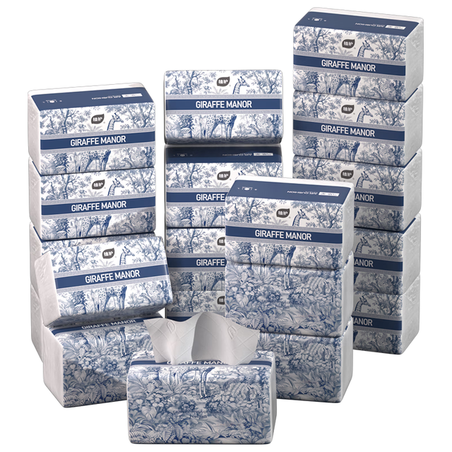 植护 长颈鹿抽纸4层100抽*24 大包（140*175）整箱家用气垫纸巾婴儿餐巾面巾卫生纸