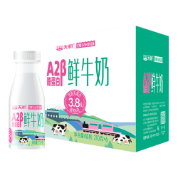 天润 新疆天润 A2β-酪蛋白鲜奶 3.8g优质蛋白鲜牛奶210g*8