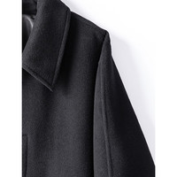 William fox&sons初剪甄选绵羊毛混纺毛呢暗门襟设计过膝中长款英伦时尚羊毛大衣男 黑色 XL 52【初剪绵羊毛混纺面料】