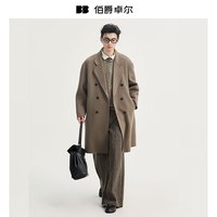 伯爵卓尔骆驼绒羊毛混纺双面呢大衣男士中长款 XL 摩卡色 【净色】