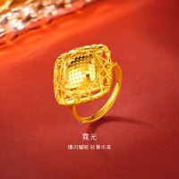 金至尊 霓光黄金戒指 999足金 12号-6.16克