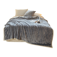 洁丽雅（Grace）A类兔毛绒毛毯盖被加绒加厚被子办公室午睡毯子铺床空调灰色150cm*200cm