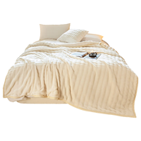 洁丽雅（Grace）A类兔毛绒毛毯盖被加绒加厚办公室午睡毯子铺床空调白色180cm*200cm 兔绒毛-白