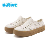 nativeJefferson hi厚底纯色女士洞洞鞋户外沙滩凉鞋 豆腐白 36