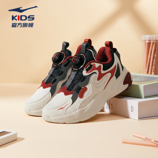 PLUS会员：鸿星尔克 马年新款儿童网革帮面魔旋纽扣休闲跑步鞋|川流2（男女款式齐全）
