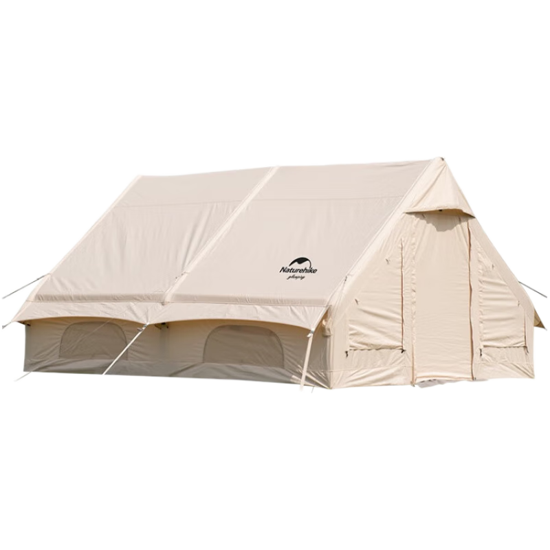 挪客户外Naturehike亘12充气帐篷户外野营加厚露营棉布帐篷屋形帐篷 流沙金