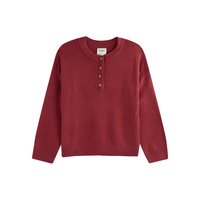 Abercrombie & Fitch女装美式罗纹亨利领长袖针织套头衫毛衣150-5351 红色 S (165/92A)