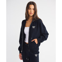 Abercrombie & Fitch女装美式抓绒字母LOGO拉链开衫连帽卫衣152-5249 黑色 XL (170/112A)