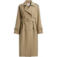 高级感长款风衣系带翻领宽松休闲外套 卡其 XS