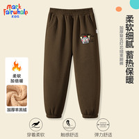 MARK FAIRWHALE保暖圆领卫衣灯芯绒束脚裤羊胎绒加绒卫裤 M机器头K咖色 110