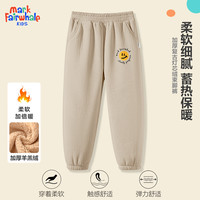 MARK FAIRWHALE保暖圆领卫衣灯芯绒束脚裤羊胎绒加绒卫裤 M笑脸K米白 120