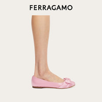 FERRAGAMO菲拉格慕Vara蝴蝶结芭蕾舞平底鞋 粉红色 7.5