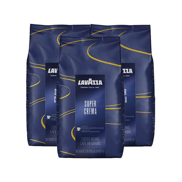 LAVAZZA SuperCrema 意式醇香咖啡豆 1kg*3袋