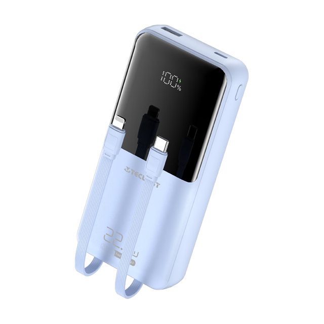 台电 充电宝 20000毫安时 自带双线 22.5W双向快充 大屏数显