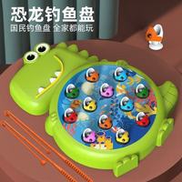 京小妹【JT】儿童钓鱼盘玩具磁性益智力早教恐龙 绿色、蓝色
