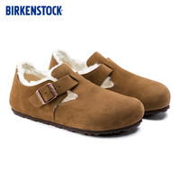 BIRKENSTOCK 勃肯 女秋冬毛毛鞋软木休闲鞋绒面革London系列