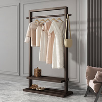 百鸣威 实木衣帽架 65宽 胡桃色