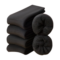 莫代尔厚袜子男中筒加厚秋冬雪地袜超厚保暖长袜加绒冬天毛巾袜 黑色 均码