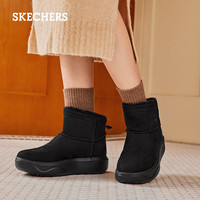 斯凯奇(Skechers)女鞋高帮百搭时尚厚底增高雪地靴加绒保暖短靴休闲鞋